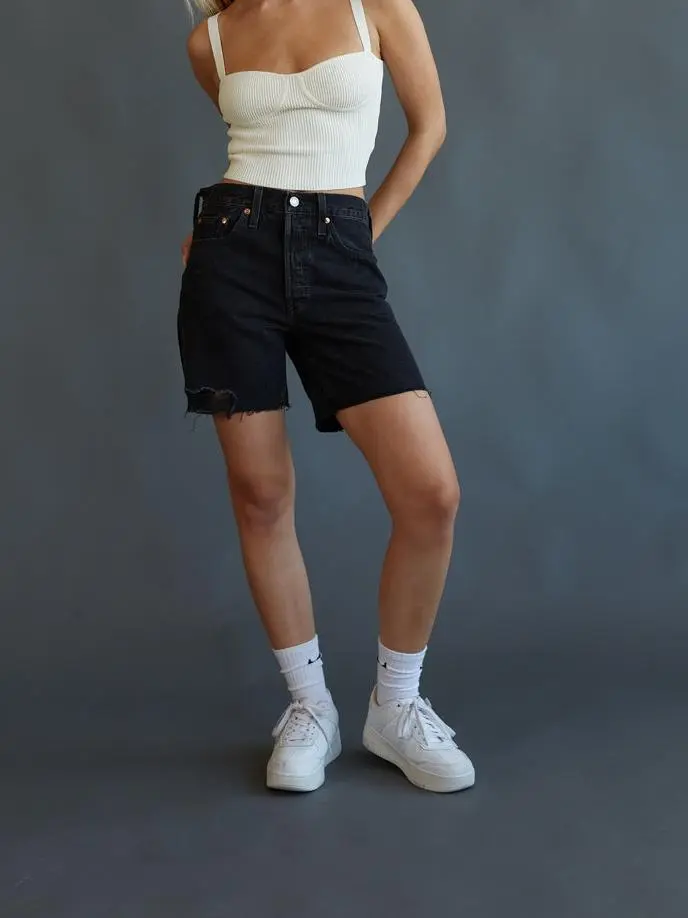 Levi's 501 Mid Thigh Shorts Lunar Black