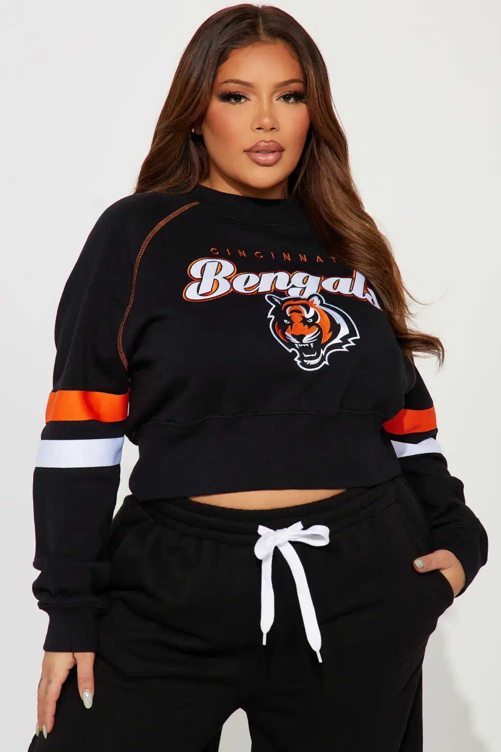 Cincinnati Bengals Cropped Sweatshirt - Black
