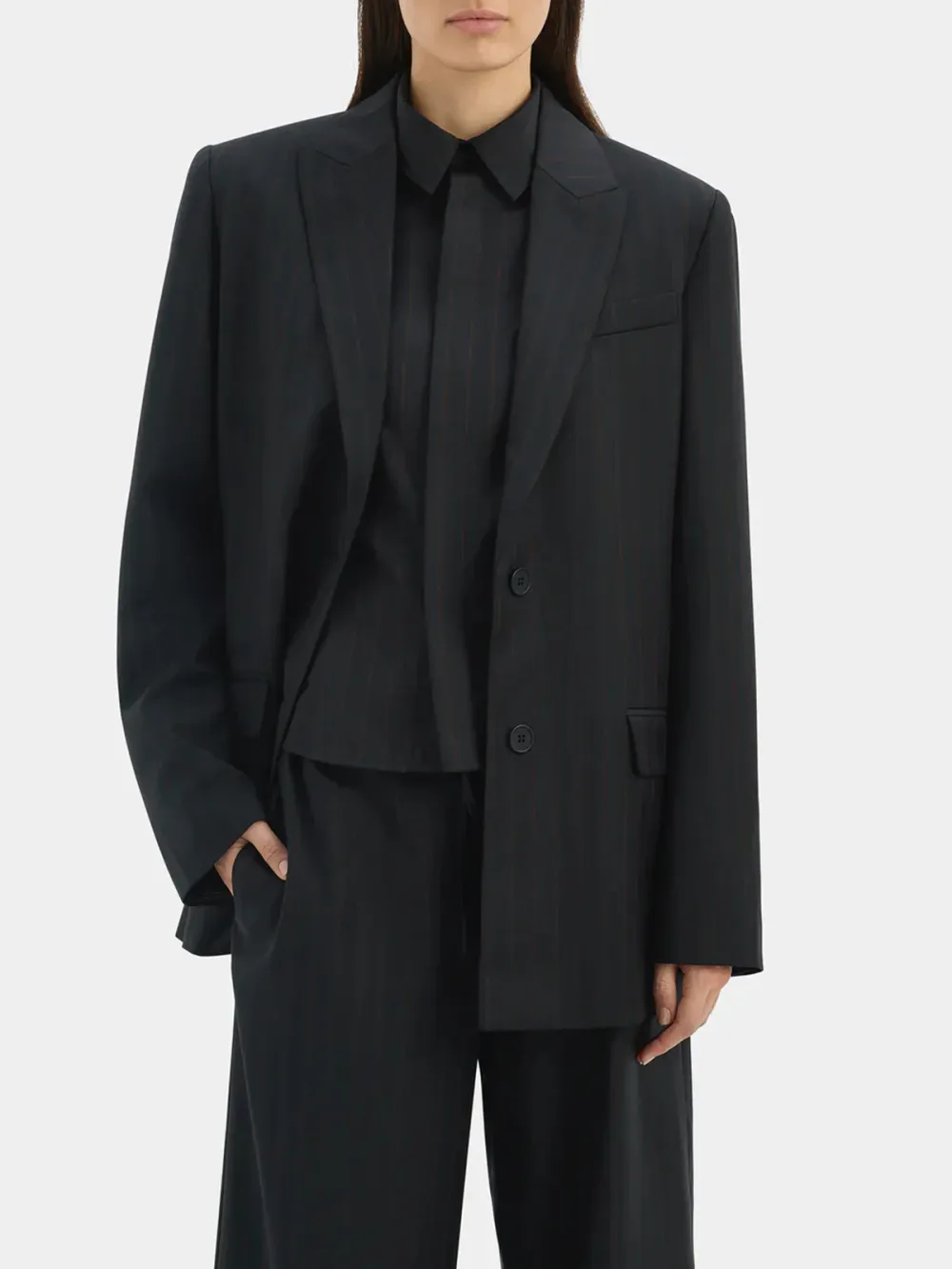 Casual Style Red Pinstripe Blazer