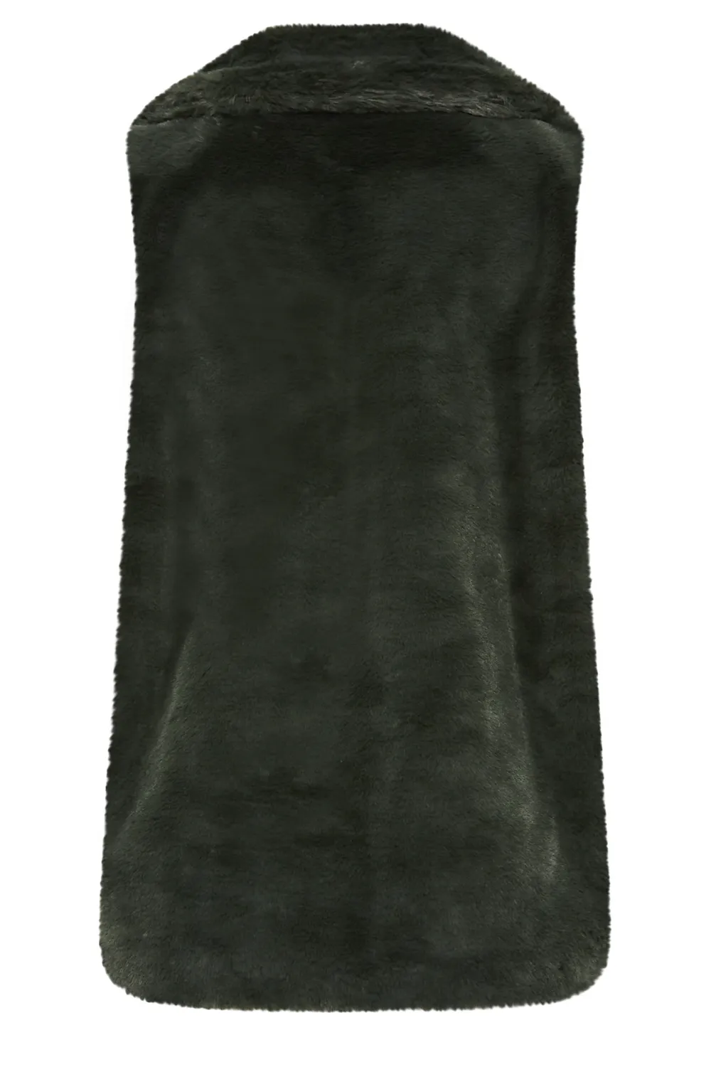 LTS Tall Dark Green Faux Fur Gilet