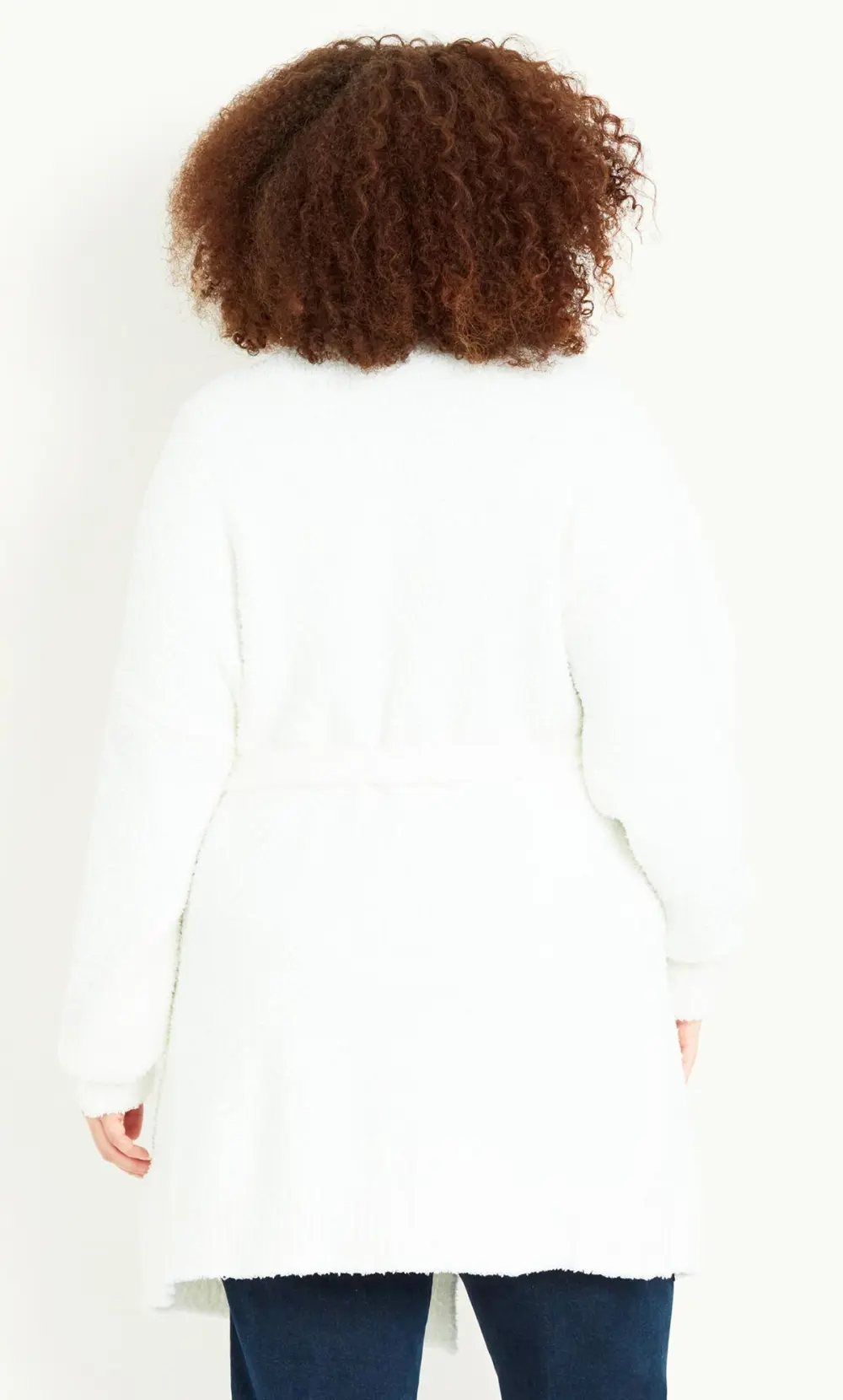 Evans Ivory Teddy Longline Cardigan