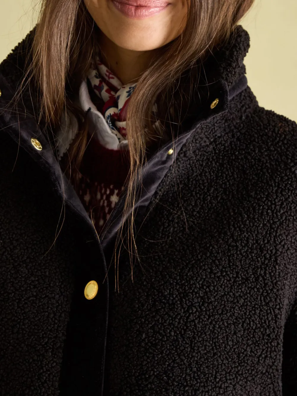 Funnel Neck Black Fleece Jacket