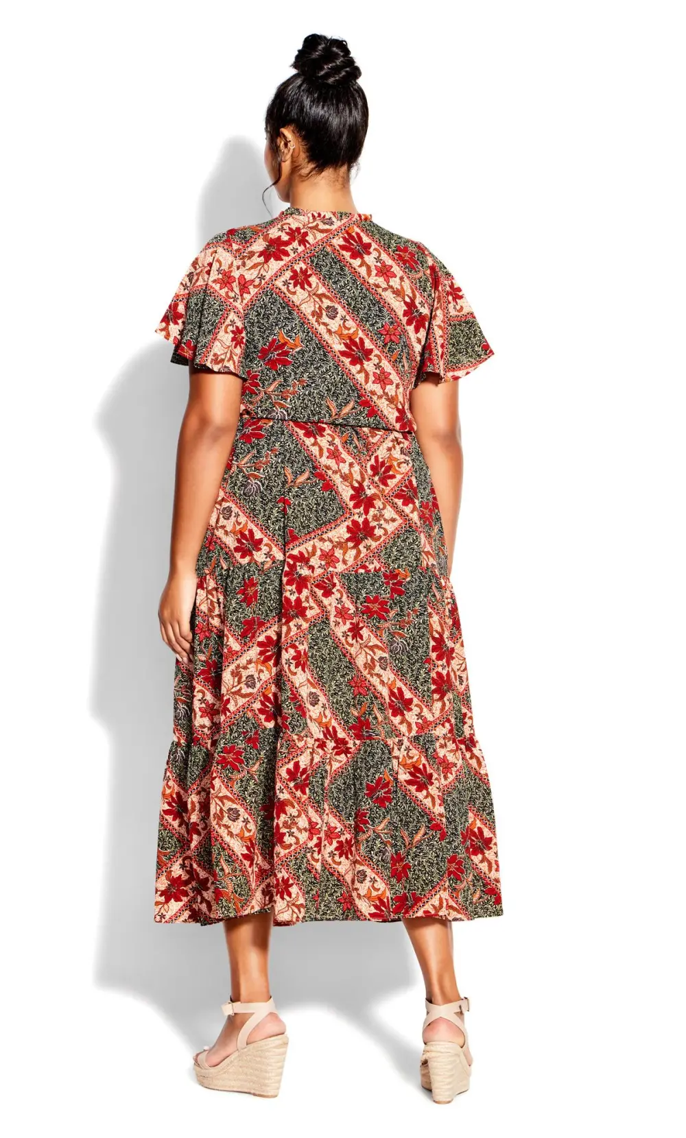 Evans Red Floral Print Smock Maxi Dress