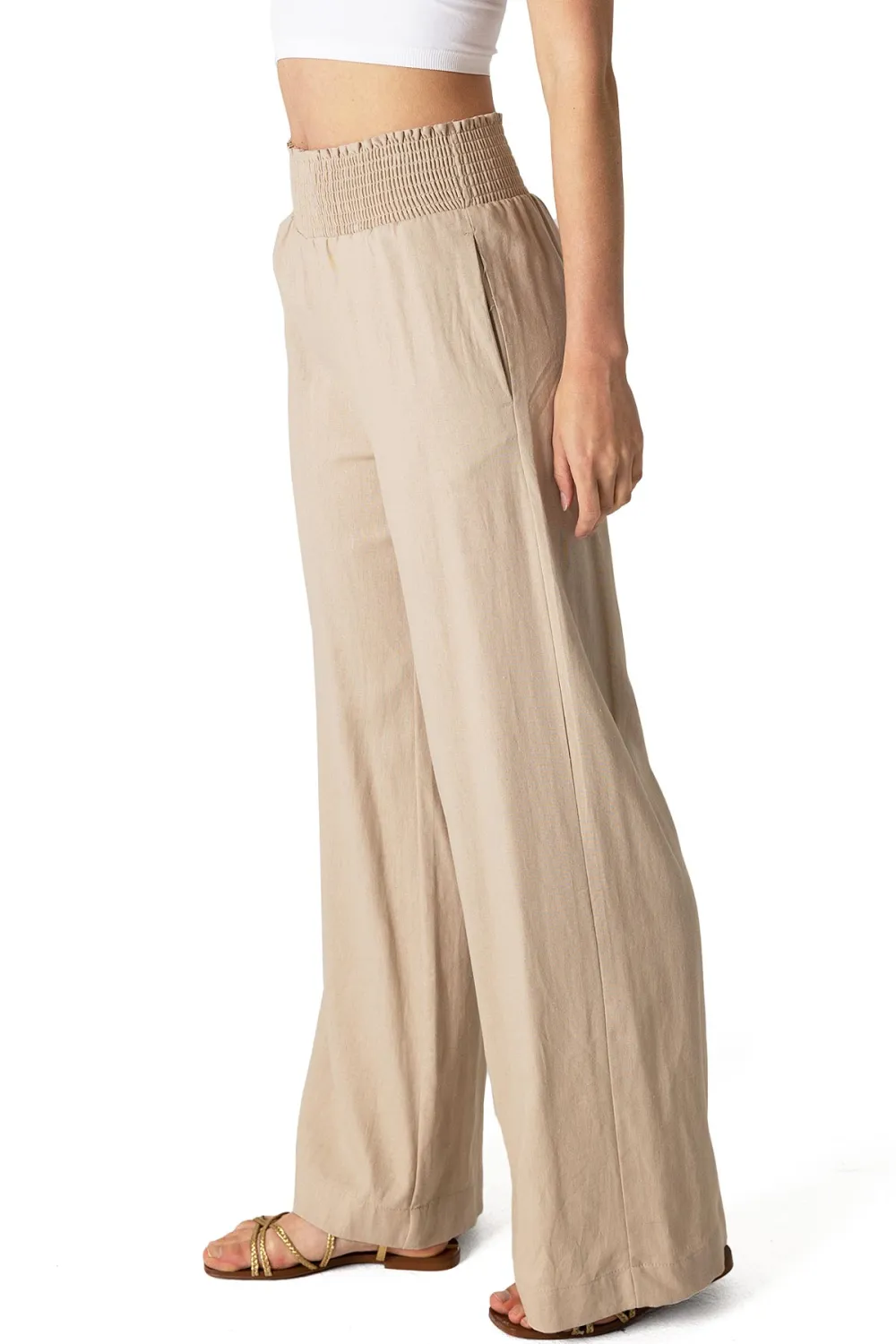 Elastic Waist Linen Pants