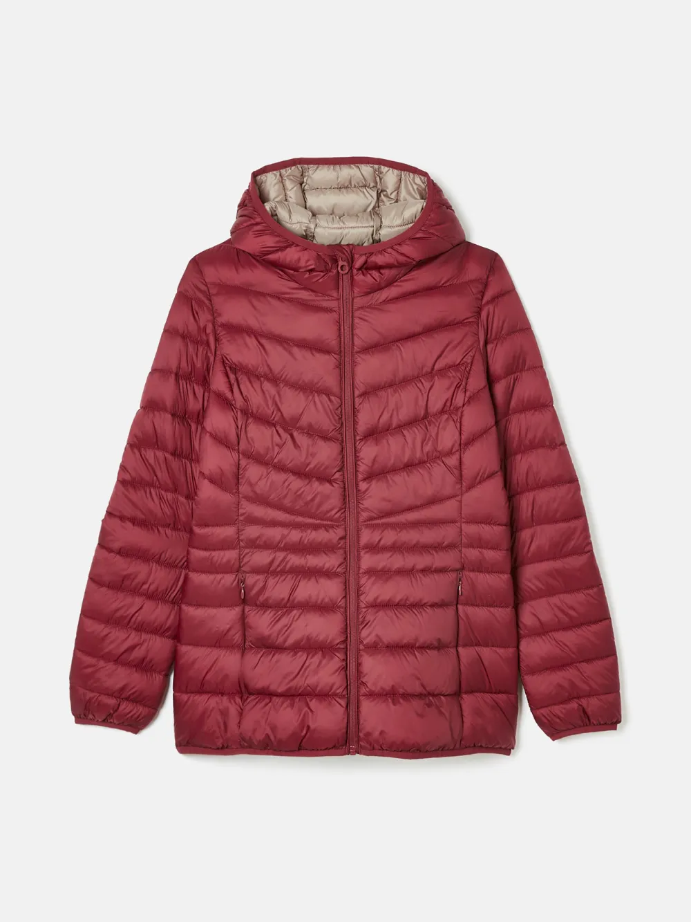 Dark Red Showerproof Padded Coat