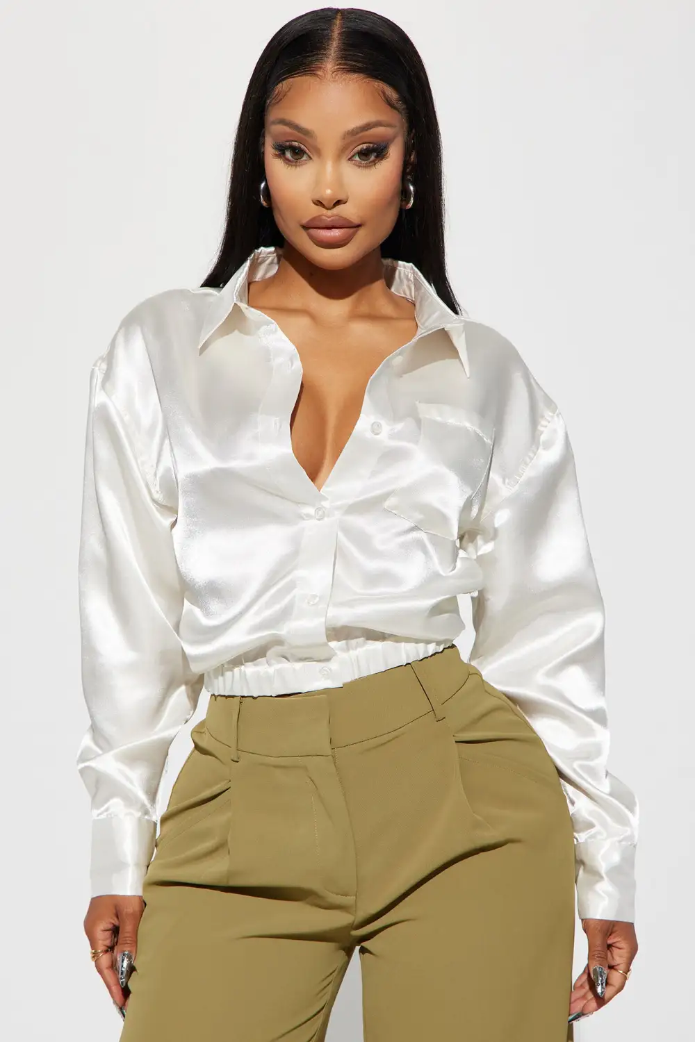 Katana Satin Shirt - Off White