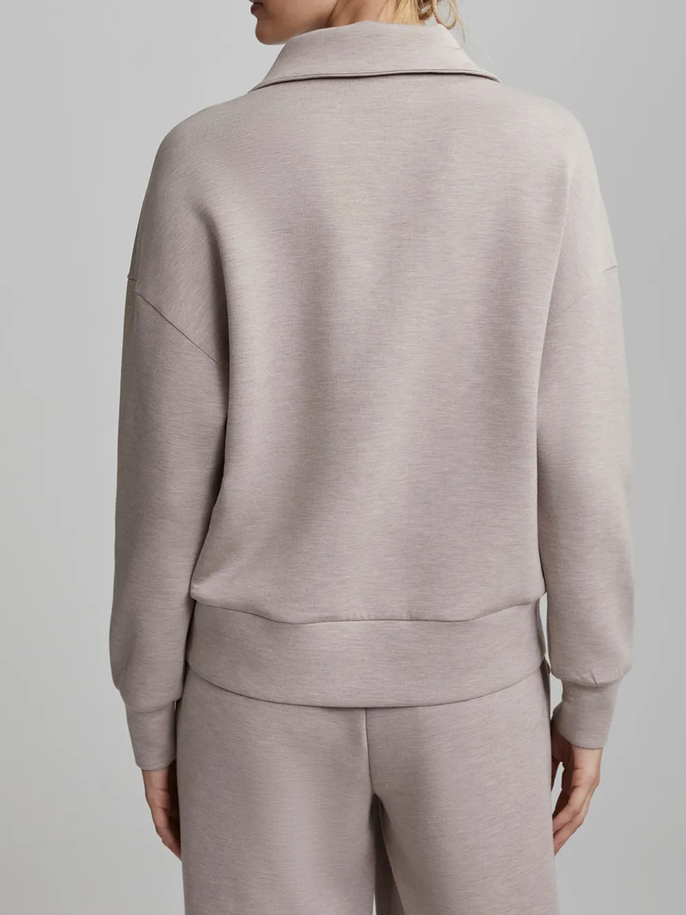 Chic Quarter-Zip Wide-Collar Loose Sweatshirt