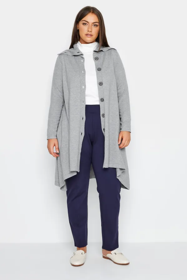 Evans Grey Button Through Longline Cardigan