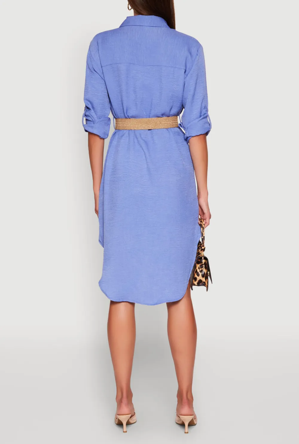 Three Quarter Sleeved Shirt Dress