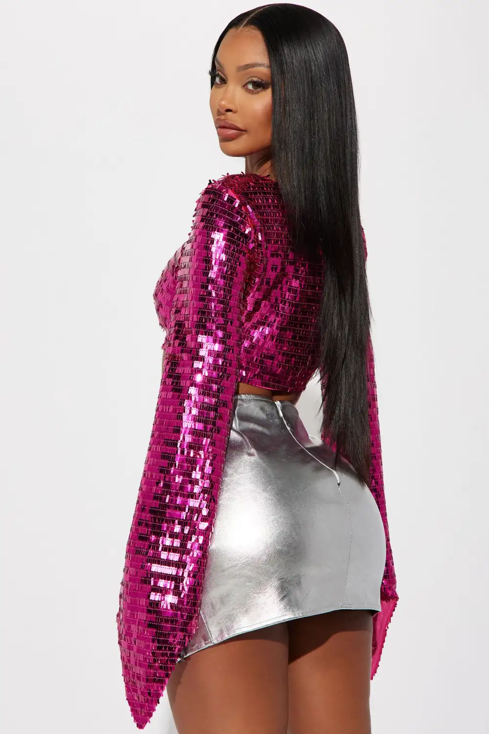 Celebrating Me Sequin Blouse Top - Pink