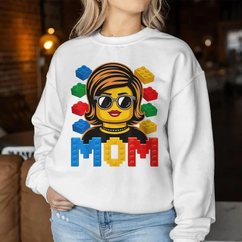 Family Mom Master Builder Building Bricks Blocks Women Sweatshirt