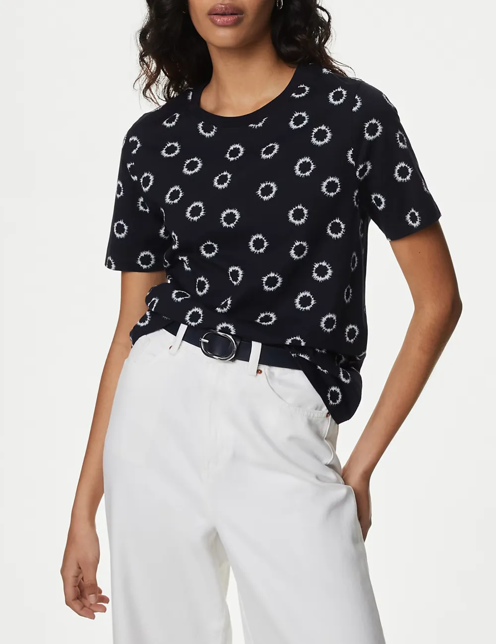 PolkaDot Printed Crew Neck T-Shirt