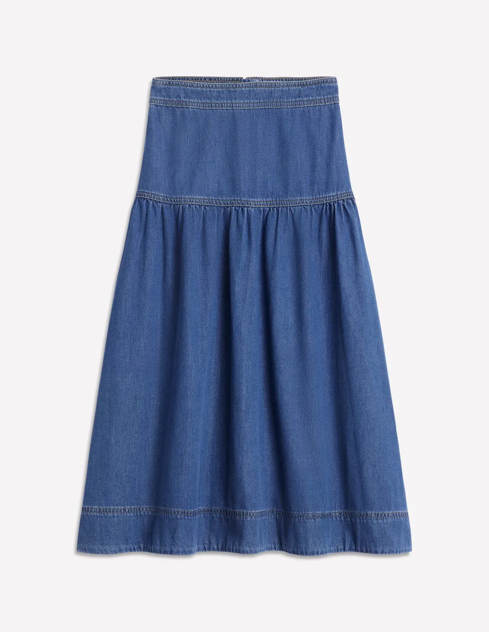 Detail Denim Midi Skirt