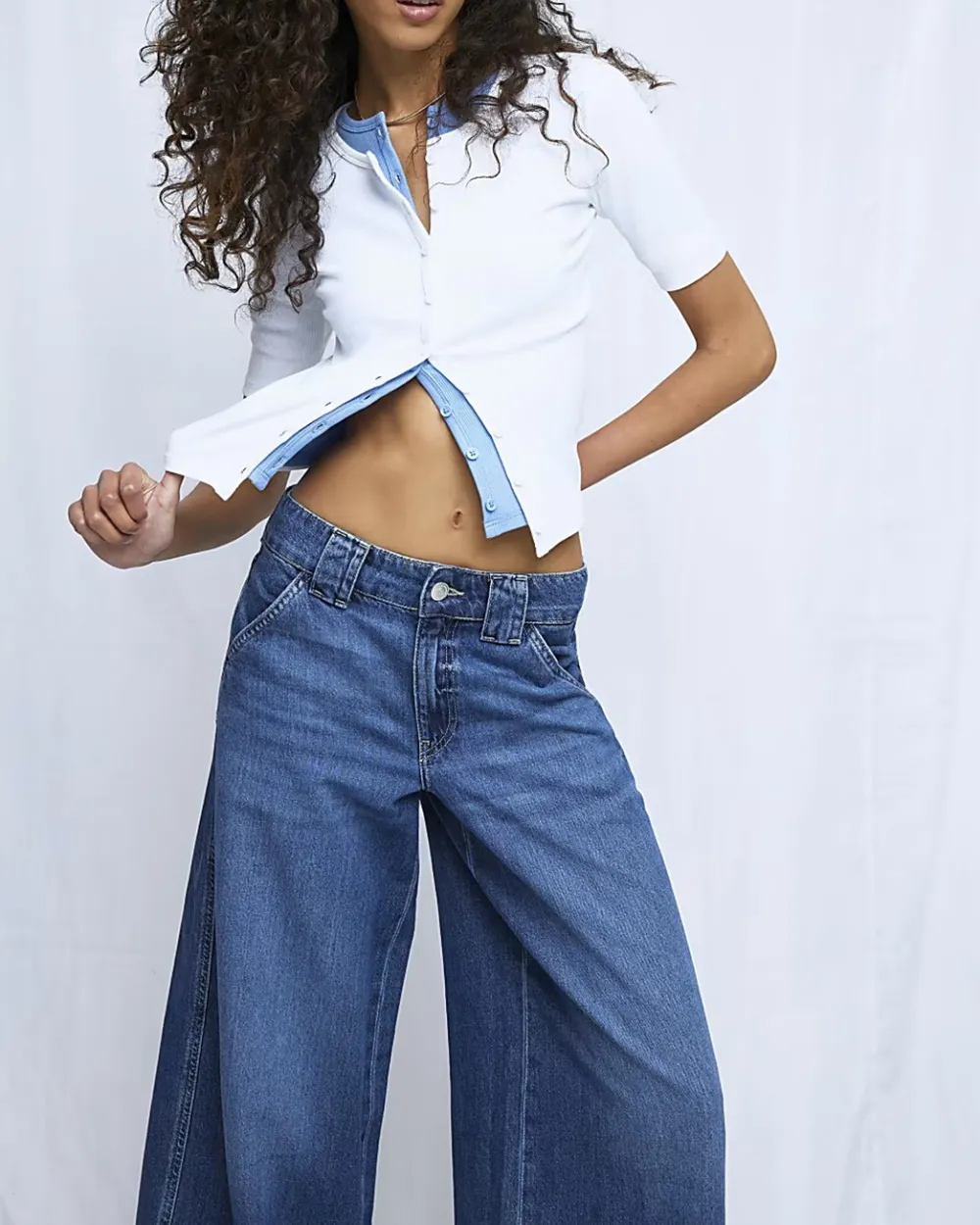 Women's Cotton Low Rise Wide Leg Pants