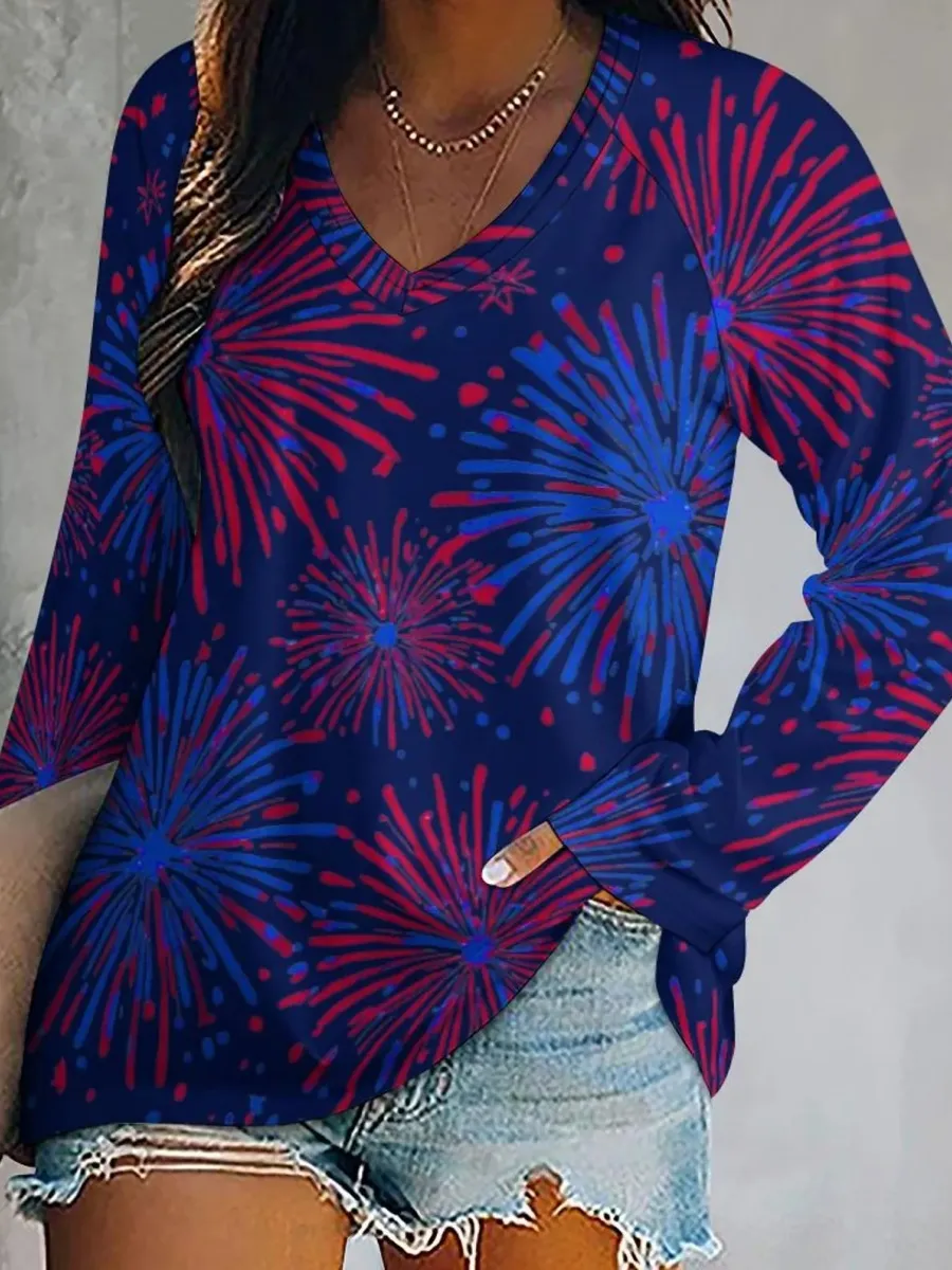 Firework Burst V-Neck Top