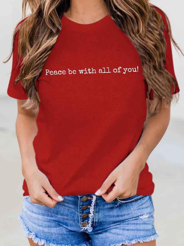 Women'S Habemus Pope Leo Xiv Peace Be With All Of You Round-Neck Short-Sleeved T-Shirt