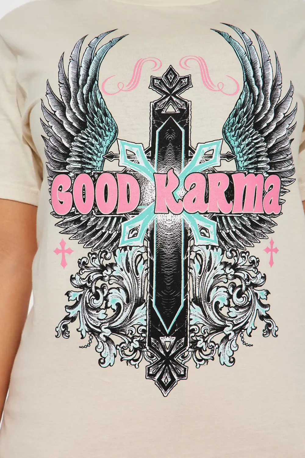 Good Faith And Karma Graphic Tee - Sand