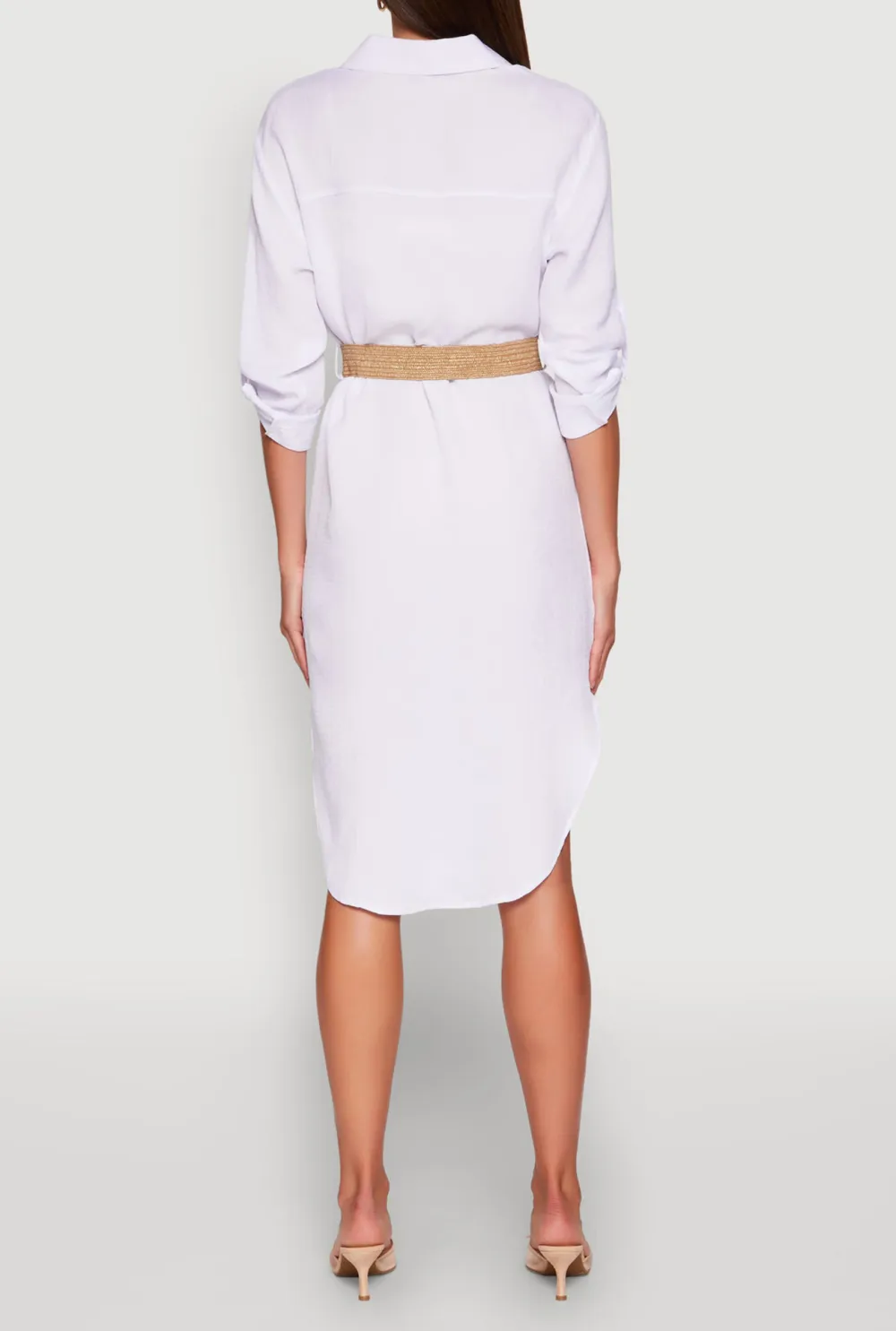 Three Quarter Sleeved Shirt Dress