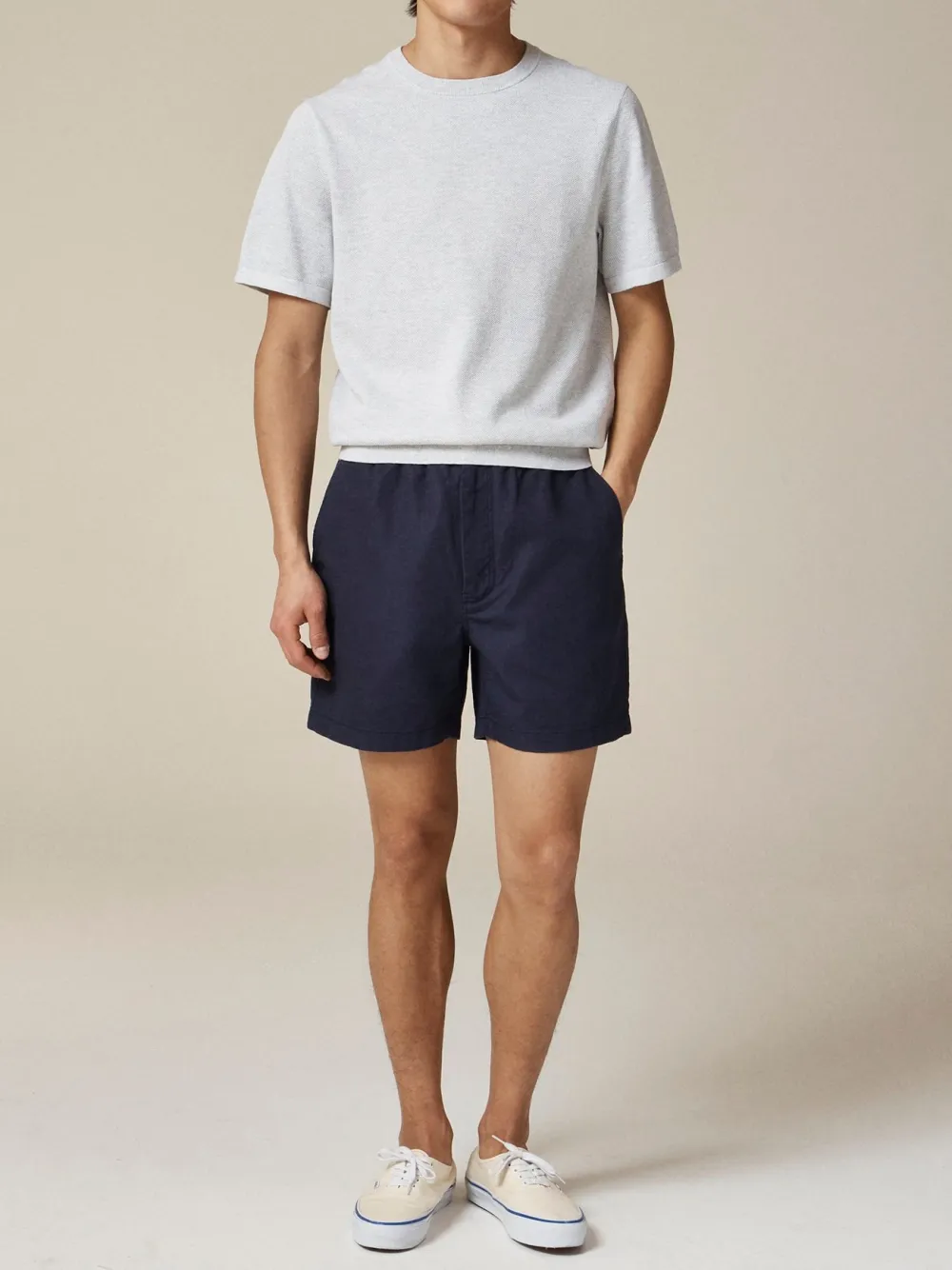 Light Gray Short Sleeve Knit Sweater