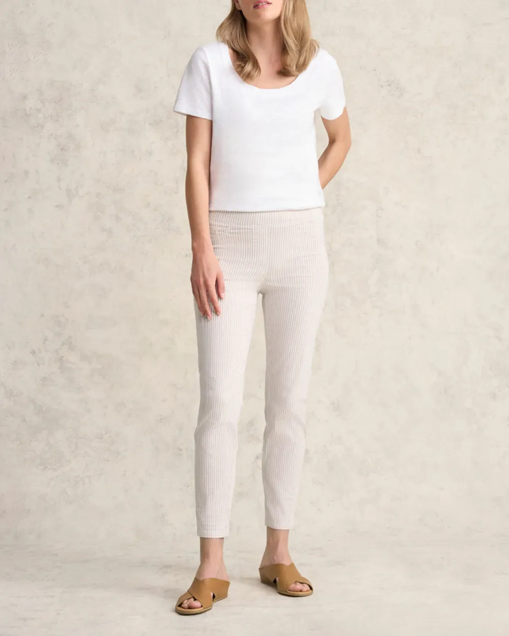 Elasticated Waistband Ankle Length Stretch Pants