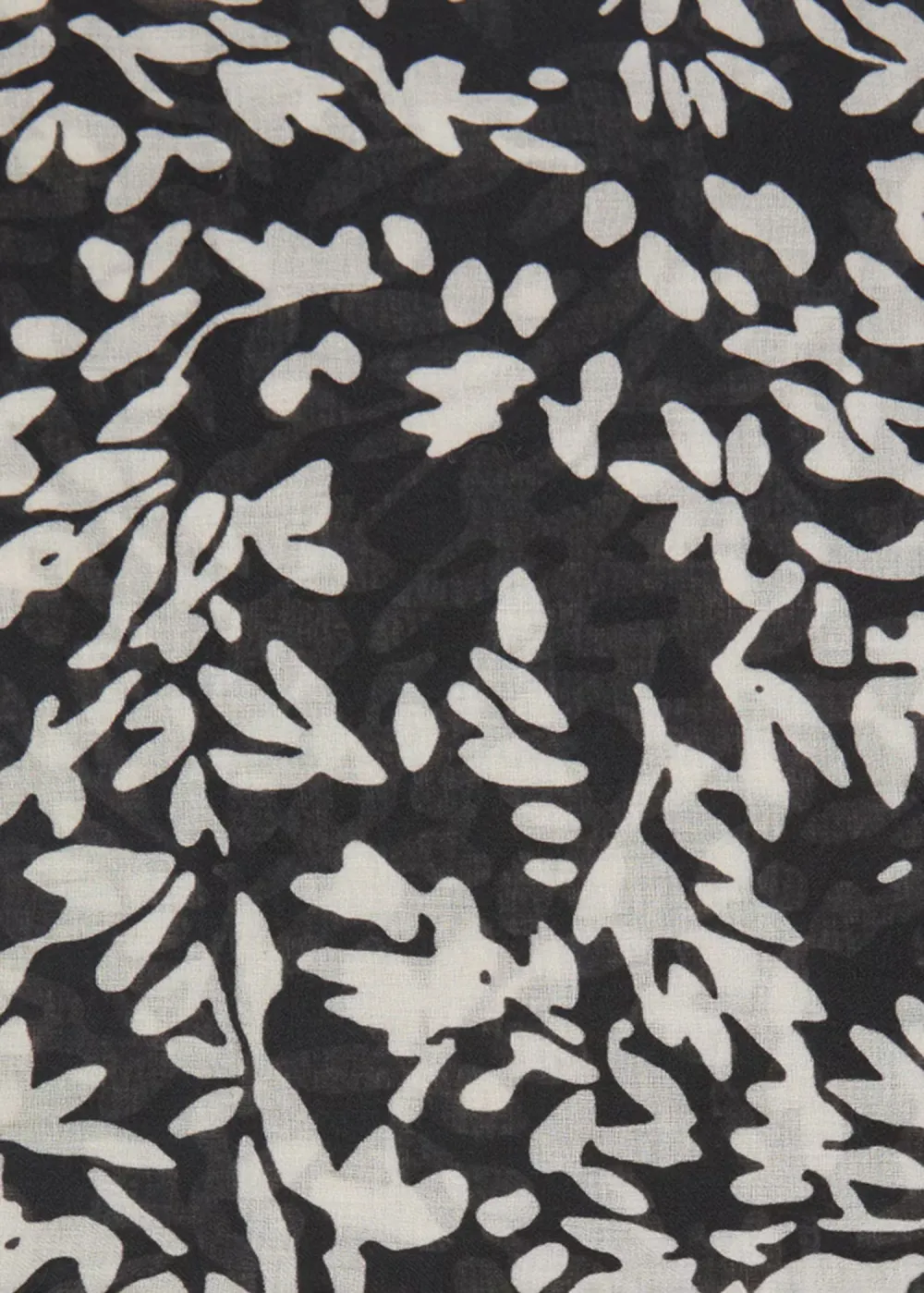Black Casual Style Floral  Print  Scarf