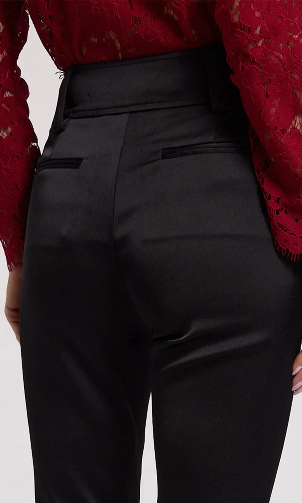 Satin Slim-Fit Pants