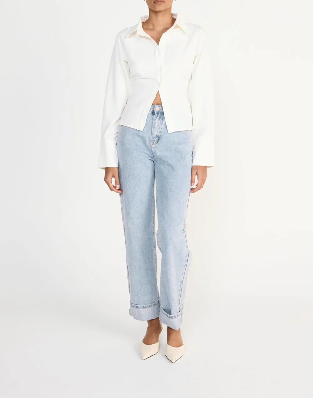 Adjustable Tie Cropped Shirt Top