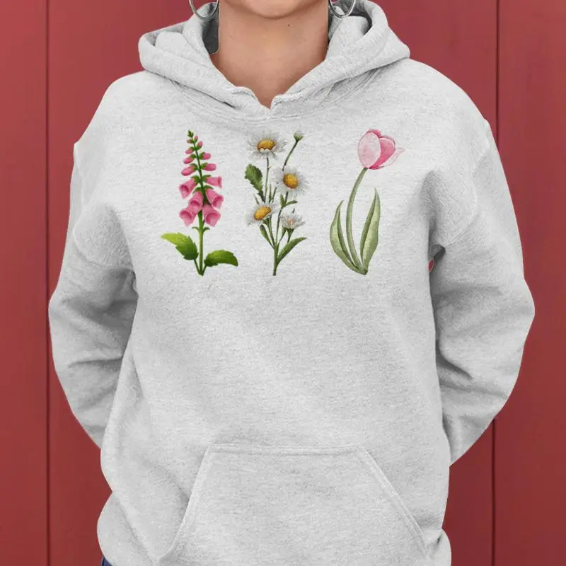 Foxglove Daisy Tulip Subtle Foxtrots Deltas Tangos Floral Women Hoodie