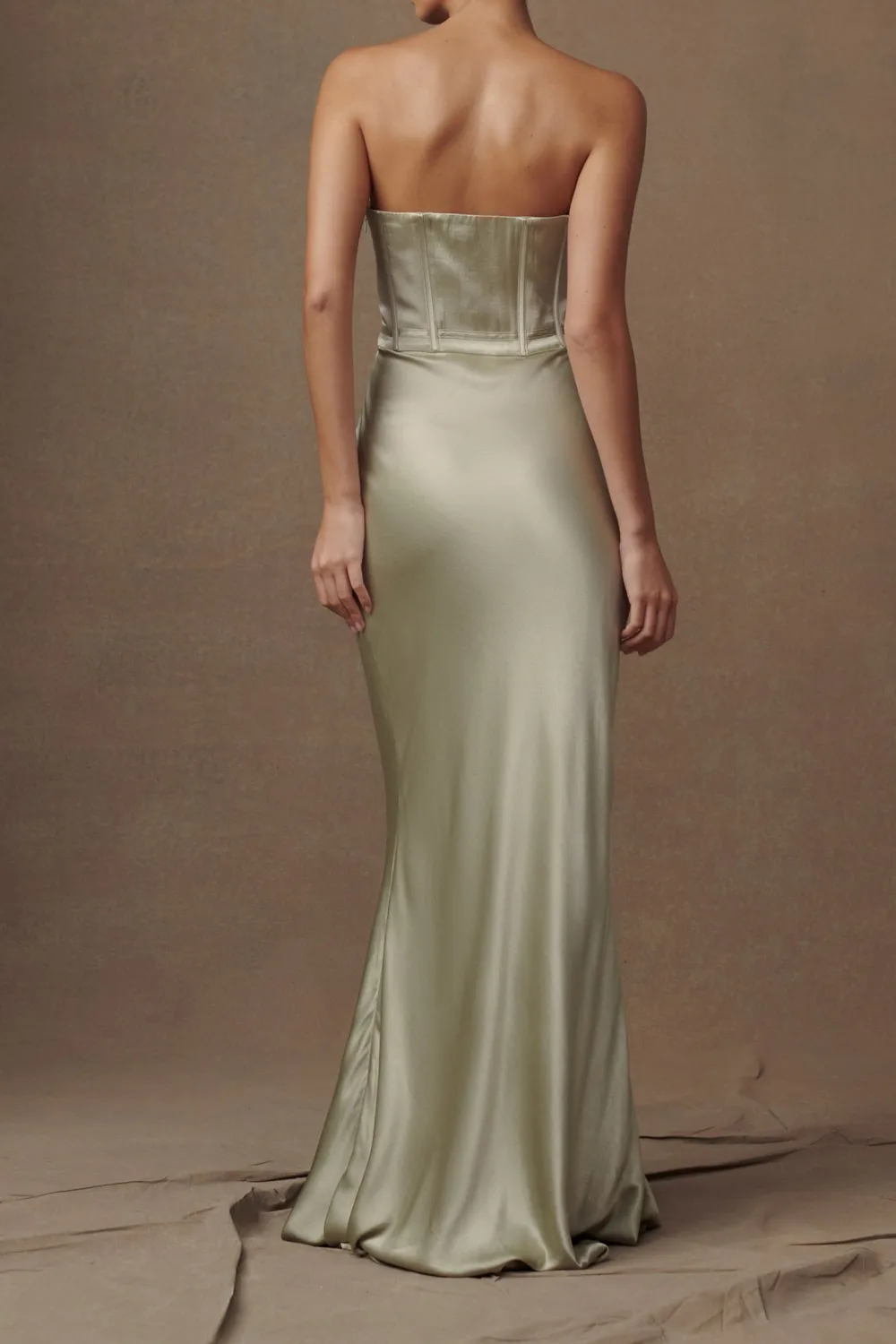 Satin Strapless Maxi Dress