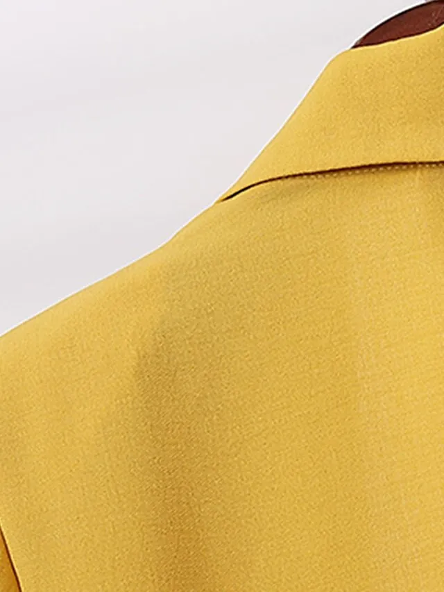 Women's Blazer Outdoor Office Office / Career Spring Summer Fall Regular Coat Regular Fit Breathable Basic Simple Modern Style Jacket 3/4 Length Sleeve Solid Color Pure Color with Pockets White Black