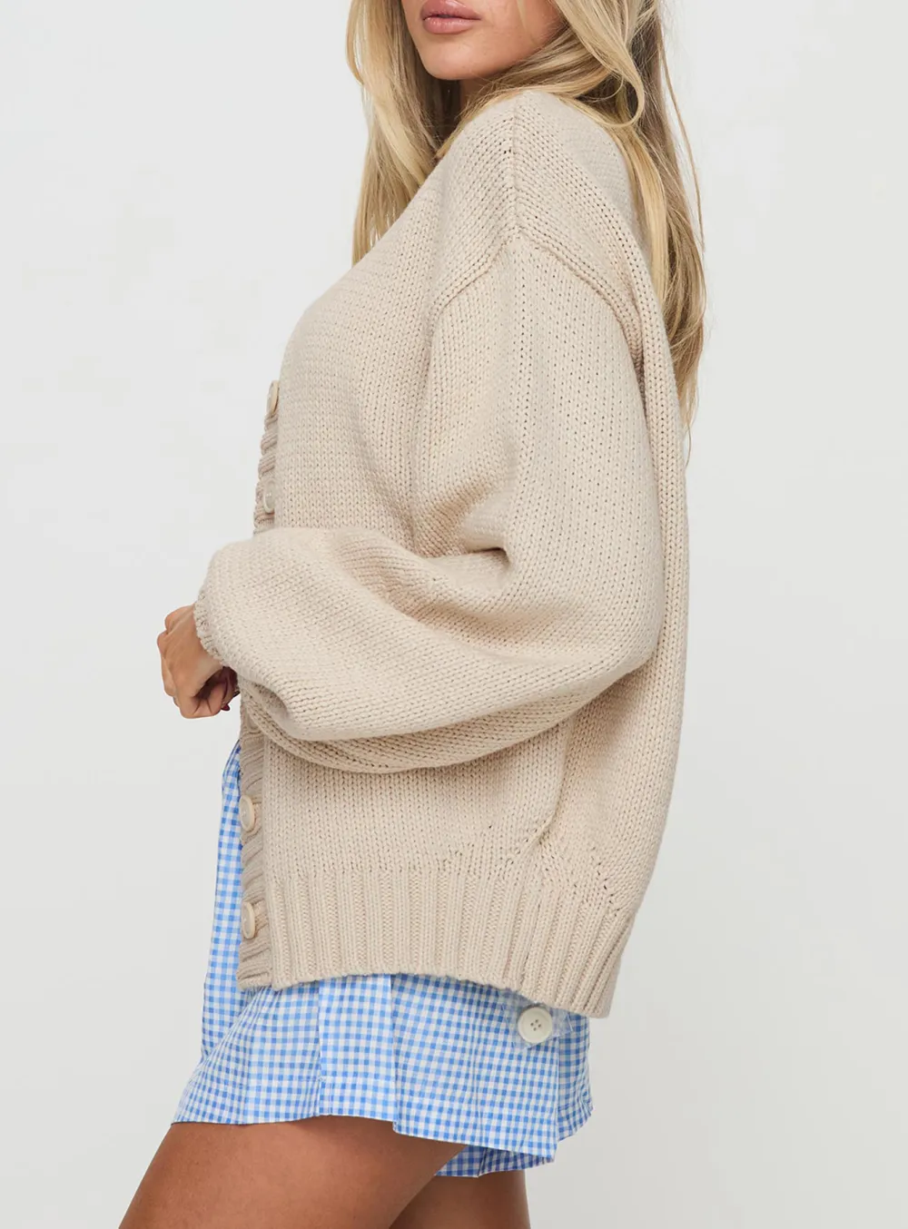 Ribbed Cardigan Cream