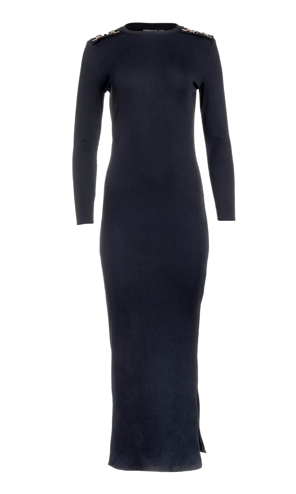 Black Simple Long Slit Dress