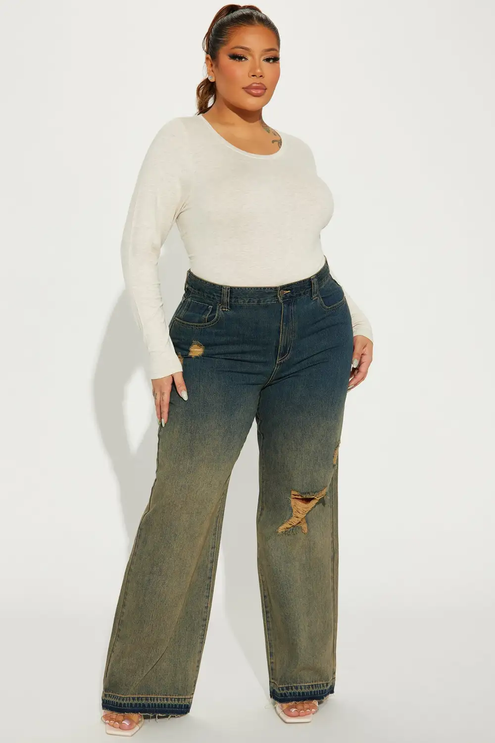 Julia Long Sleeve Top - Heather Oatmeal