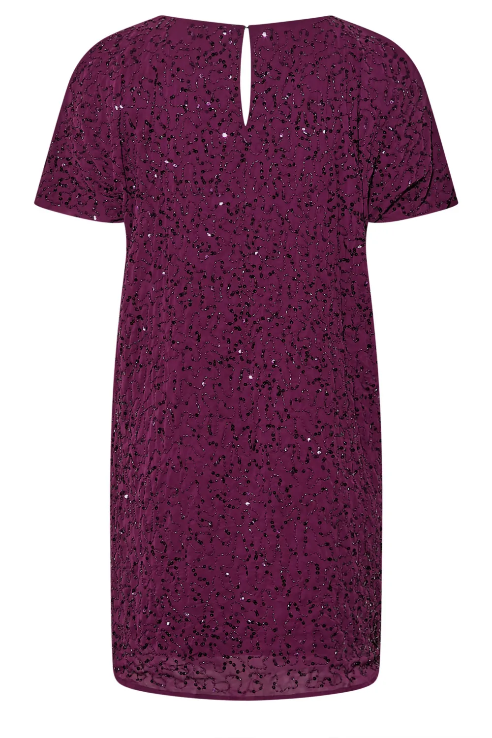 LUXE Curve Black Sequin Hand Embellished Cold Shoulder Cape Dress