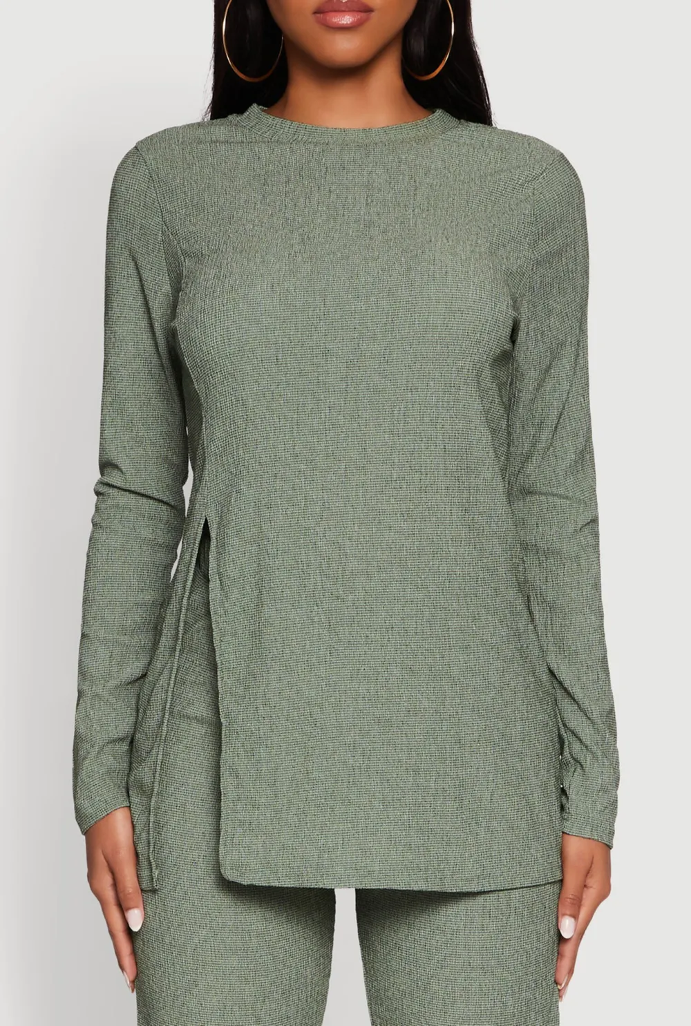 Side Slit Long Sleeved Shirt