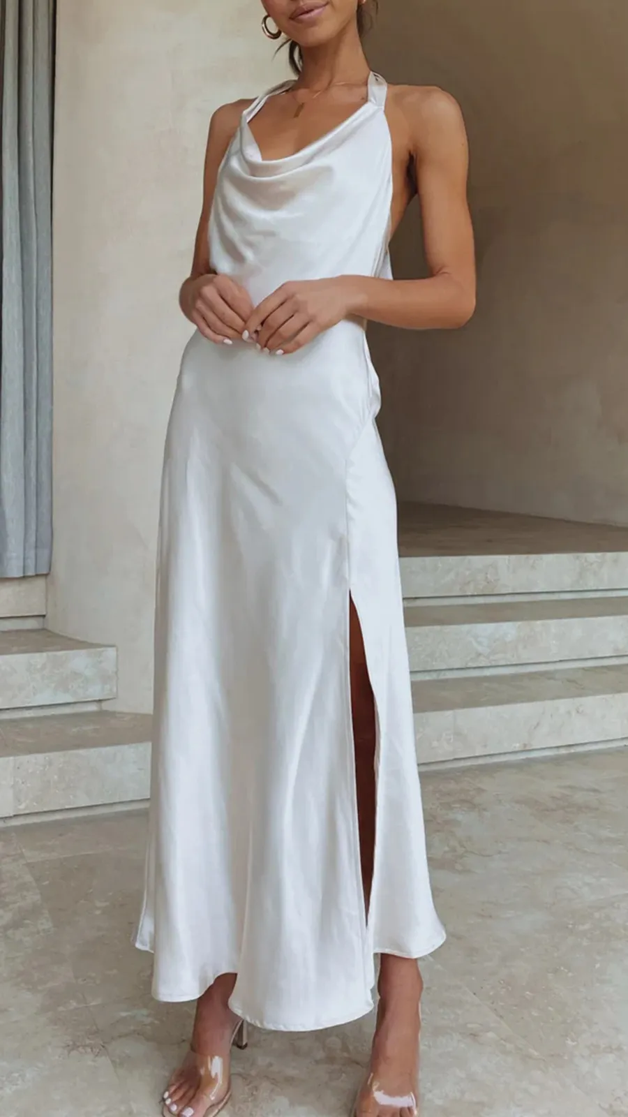 Cowl Neckline Maxi Dress