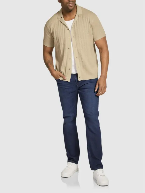 WHEAT BUTTON UP KNIT SHIRT