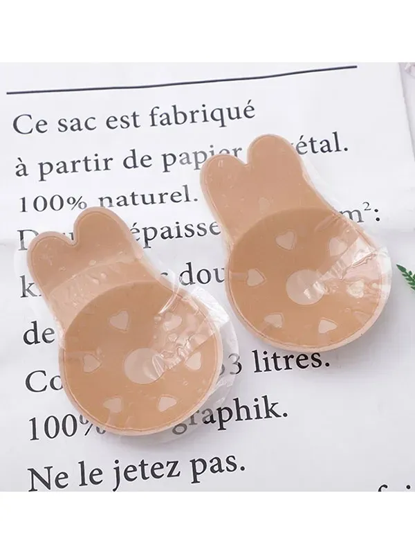 Invisible silicone breast patch anti-bump anti-gloss rabbit ears lifting chest patch