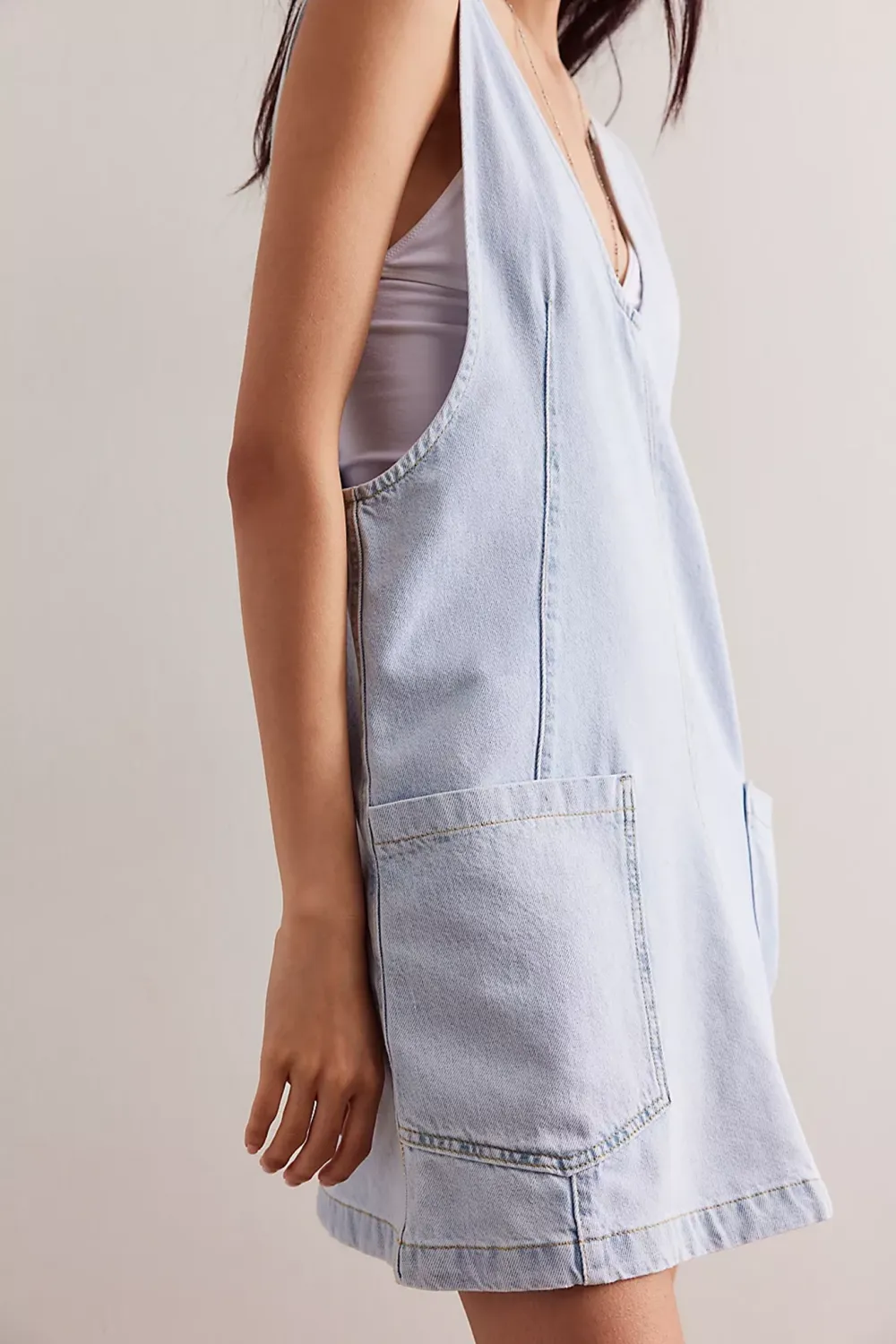 Denim Overall Mini Skirt