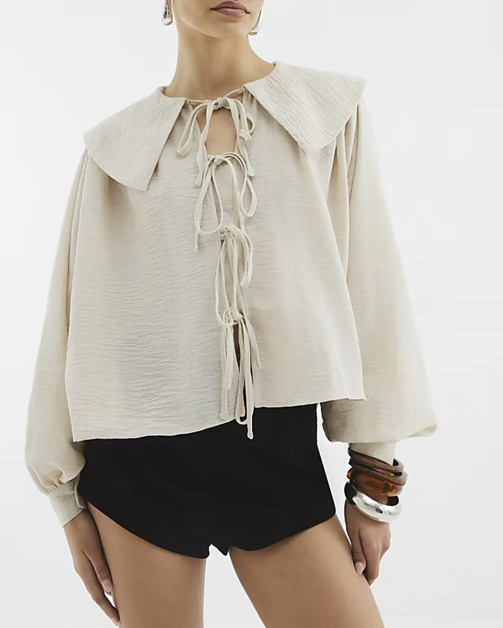 Casual Women's Multi-Lace Design Long-Sleeved Shirts