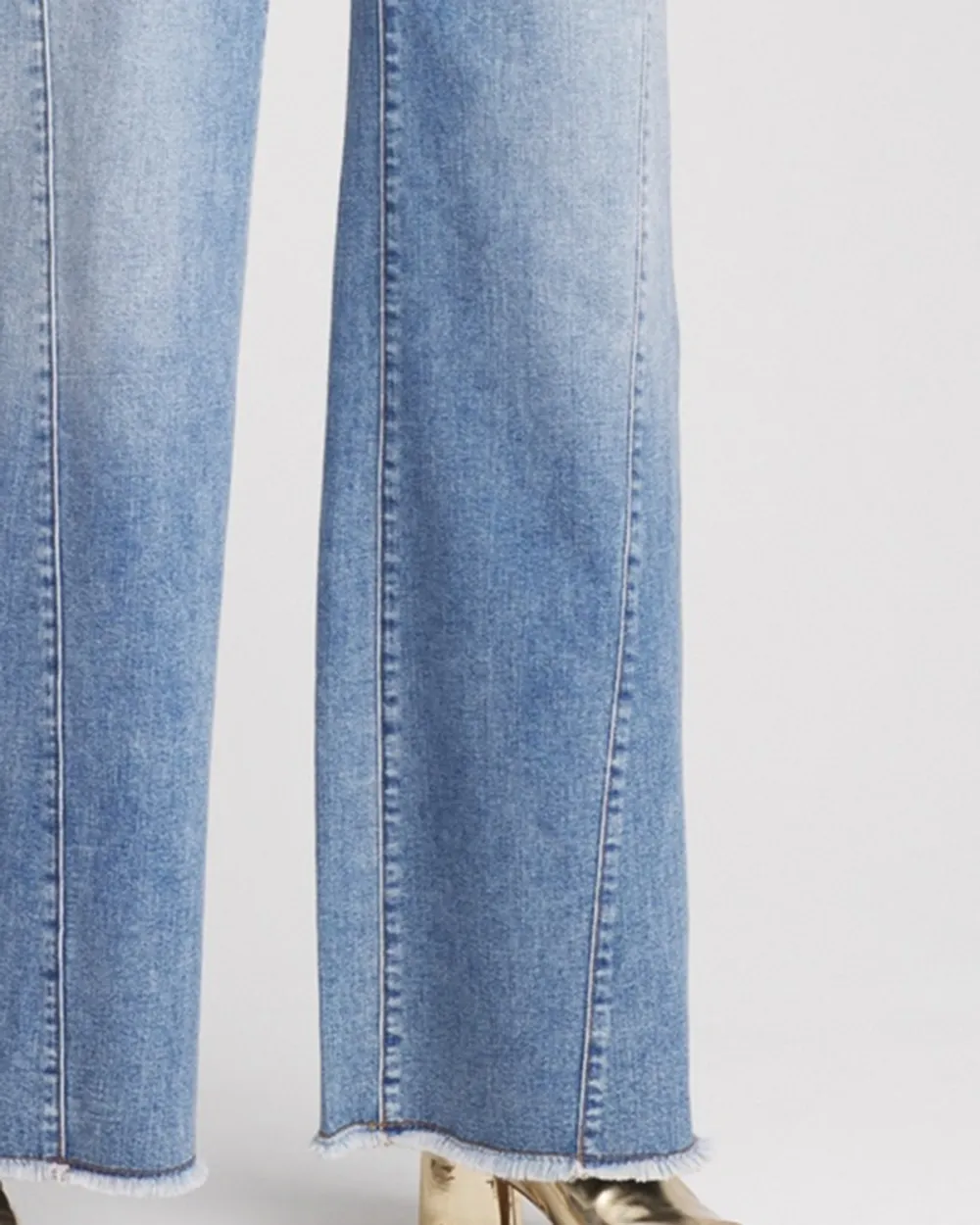 High-Rise Wide-Leg Frayed Jeans