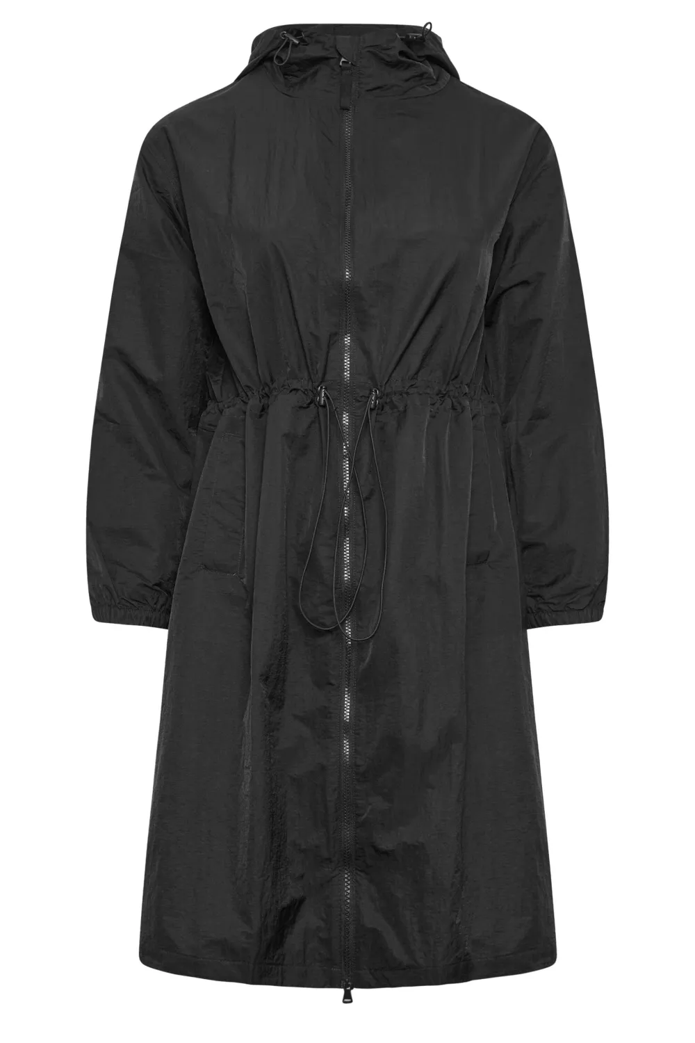 YOURS Curve Black Lightweight Longline Parka Jacket