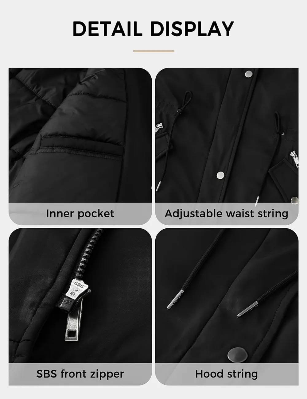 Women's Plus Size Winter Insulated Parka Coat with Faux Fur Hood