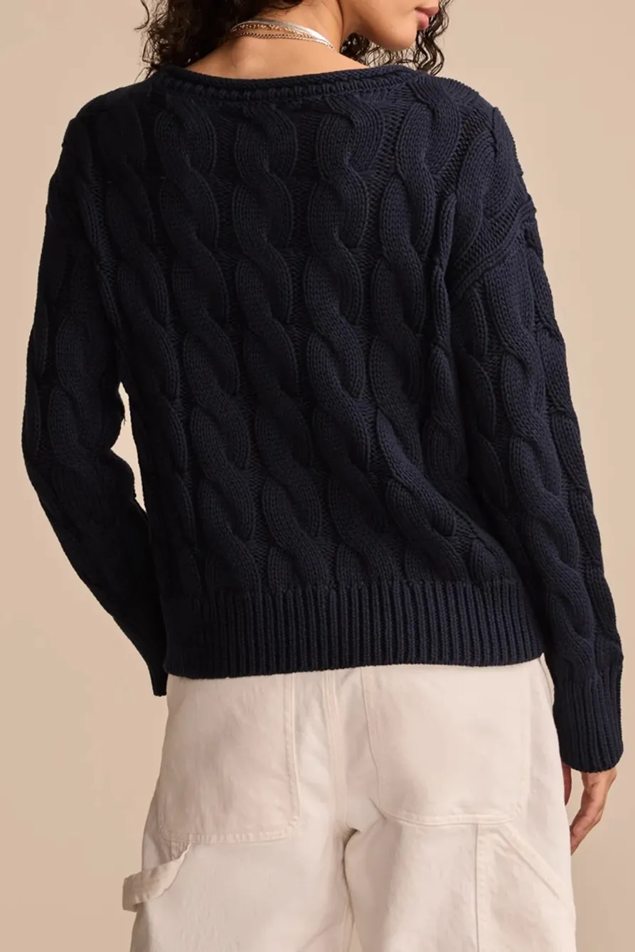 Cadet Navy Cable Sweater Pullover