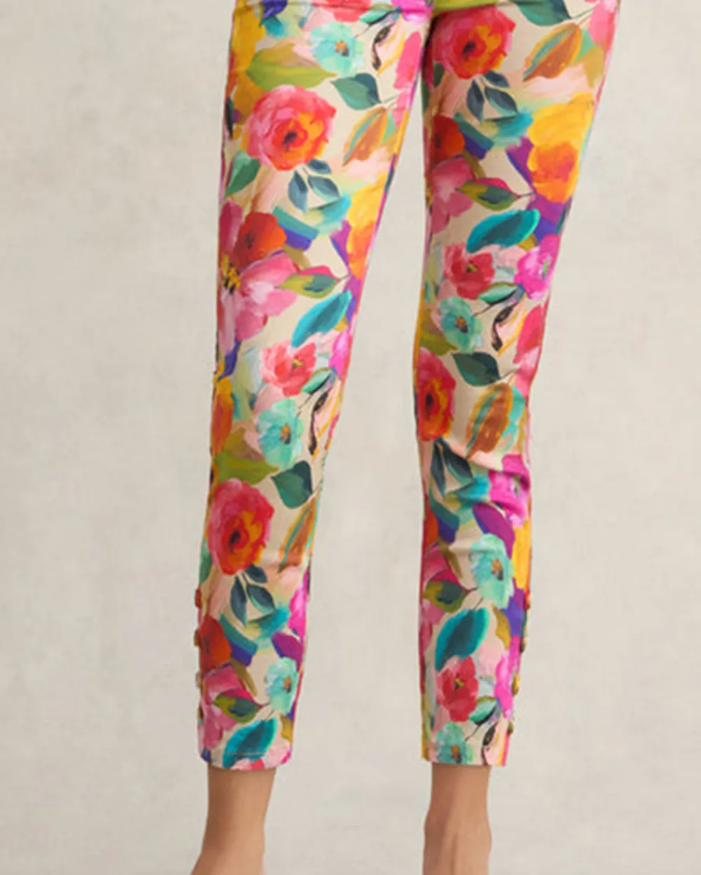 Floral Print Ankle Length Pants
