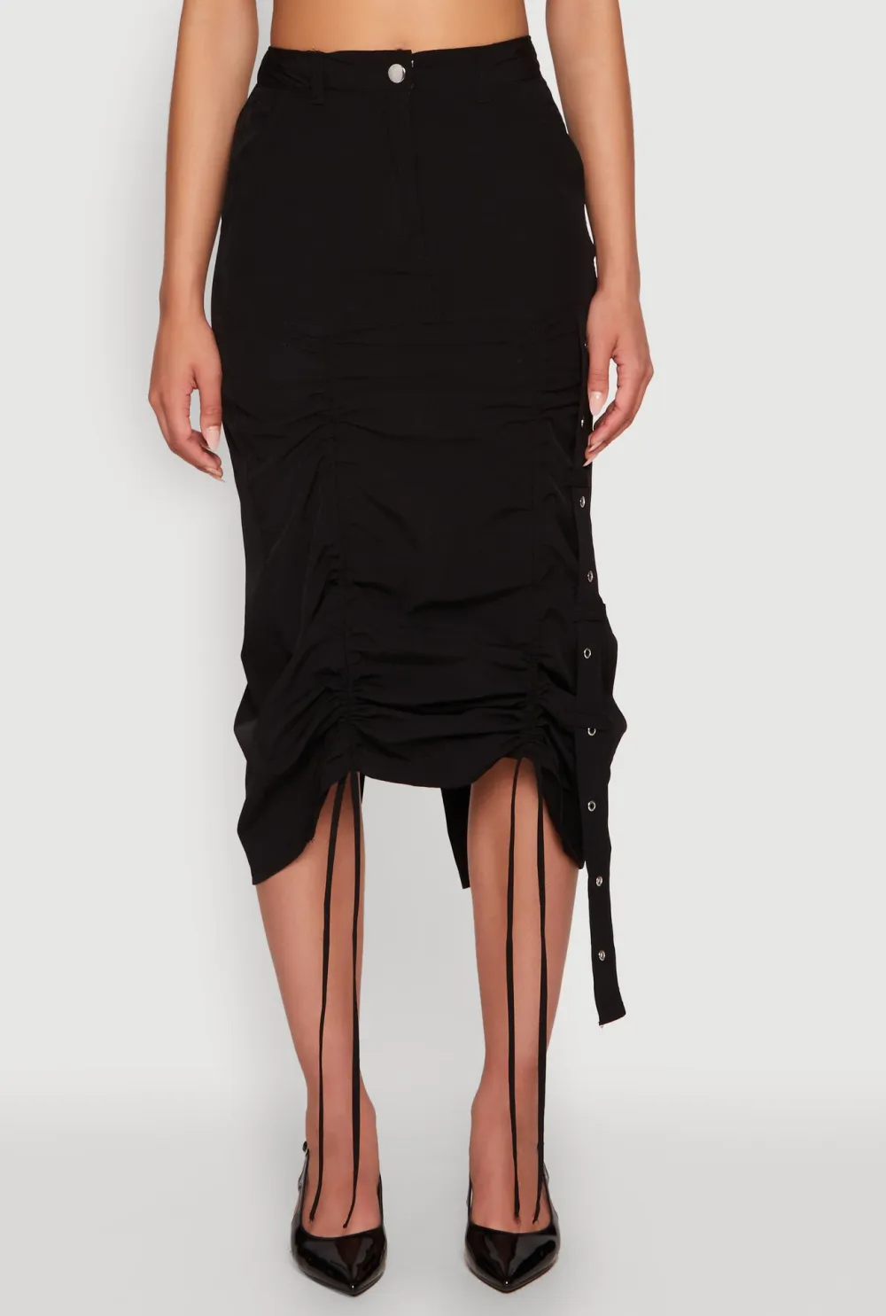 Mid Length Slit Skirt