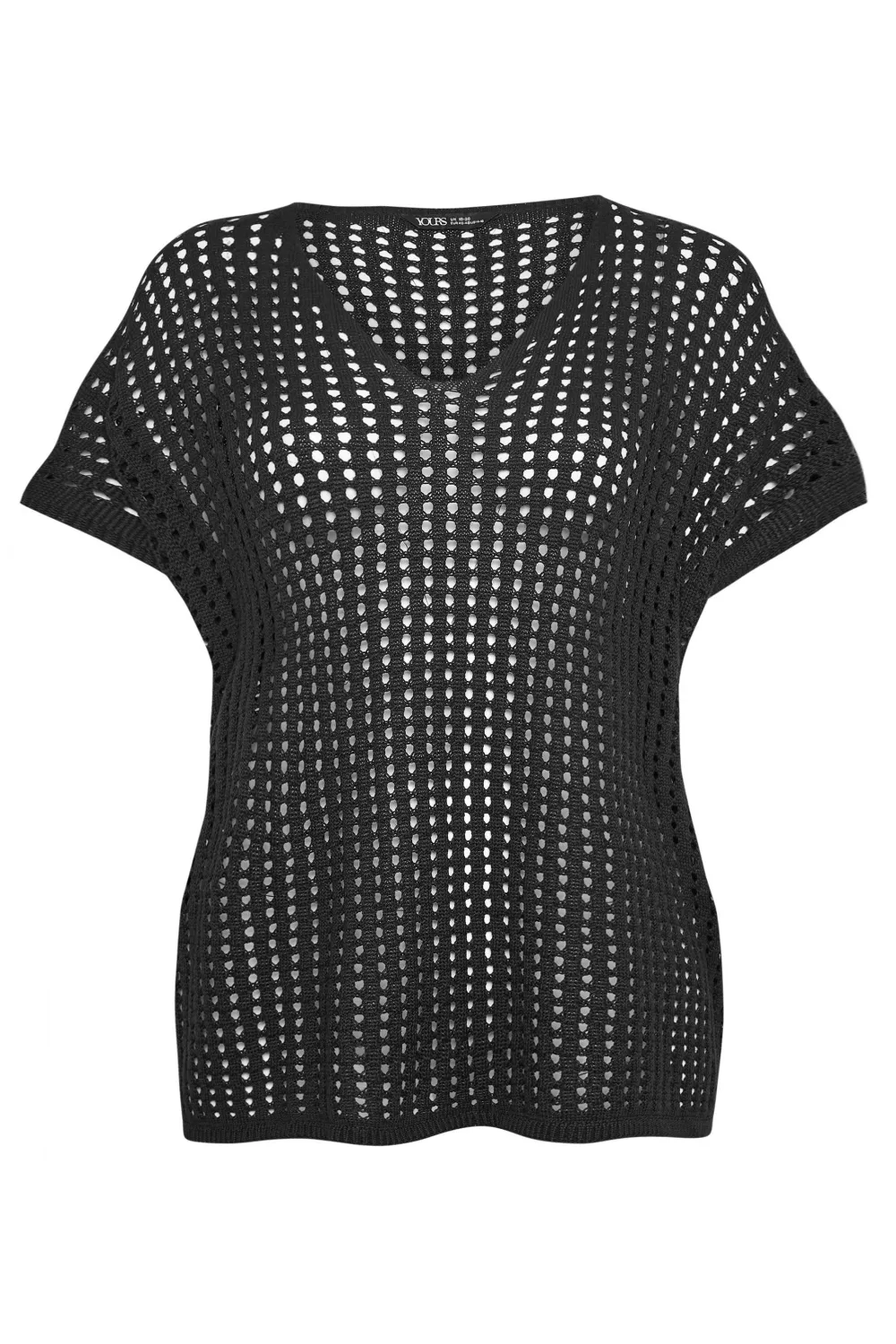 YOURS Curve Black Crochet Top