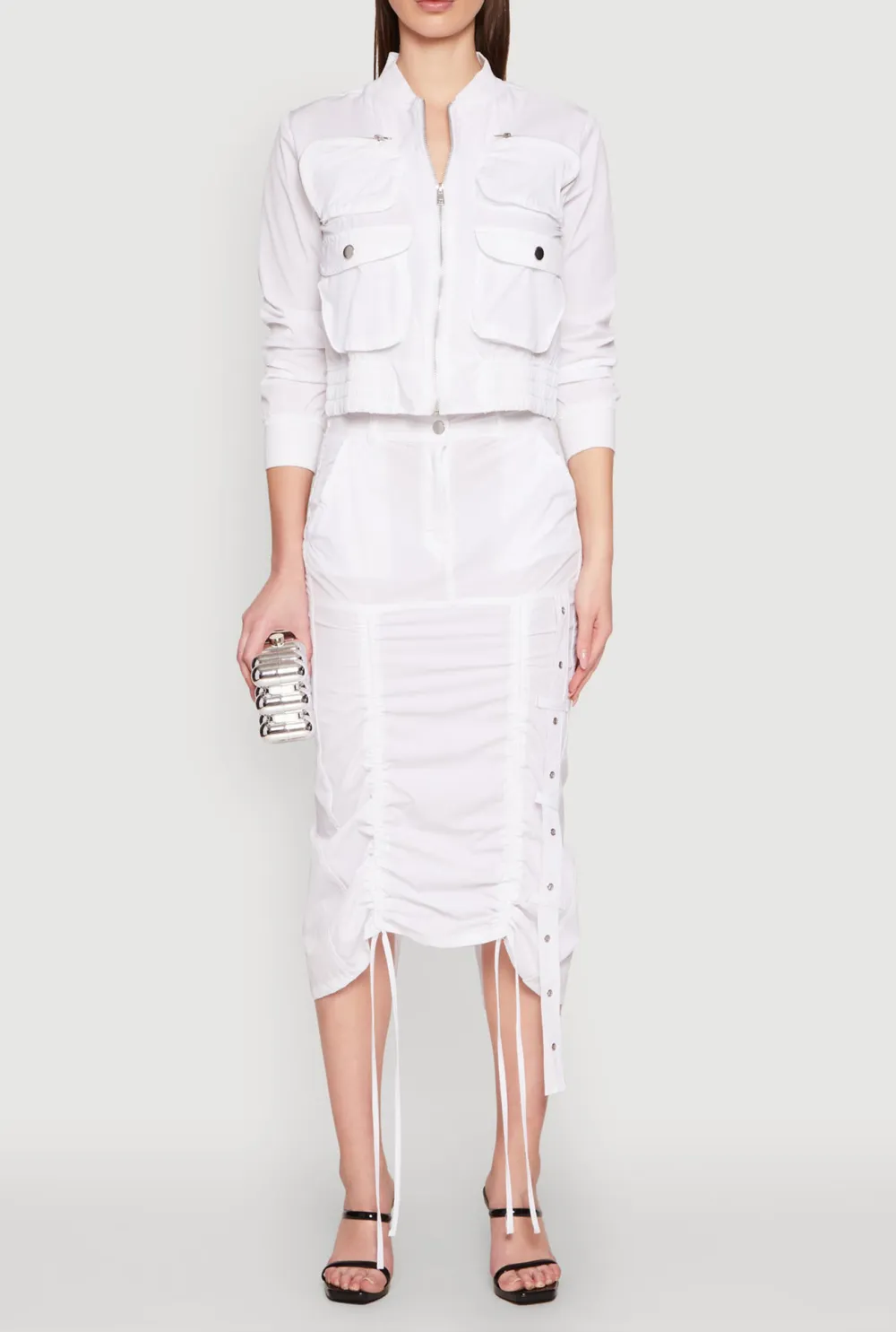 Mid Length Slit Skirt