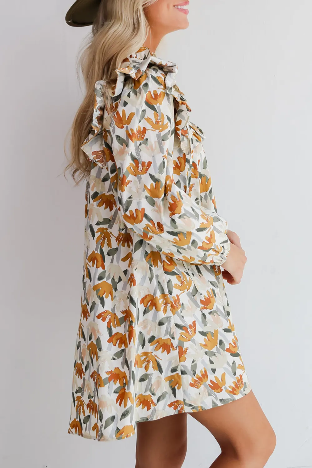 Delightful Crush Cream Floral Mini Dress