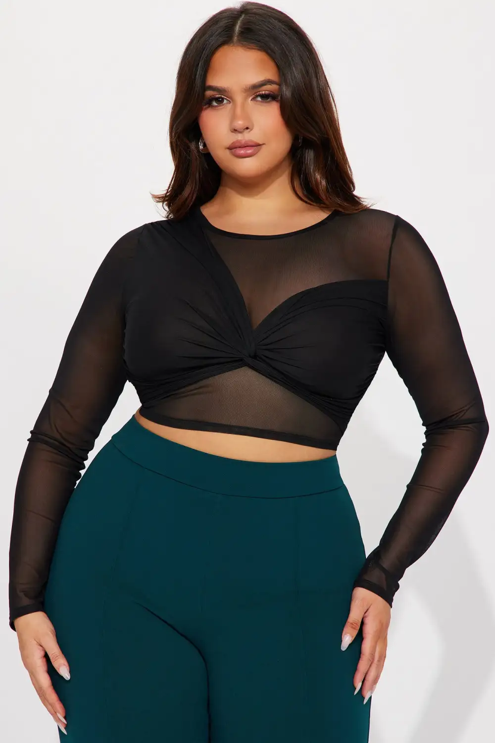 Twist Of Faith Mesh Top - Black